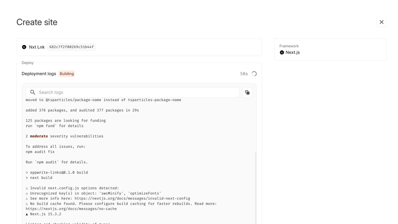 Configure site details